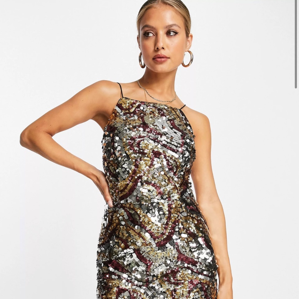 NWT French Connection cami mini dress in all over sequin
